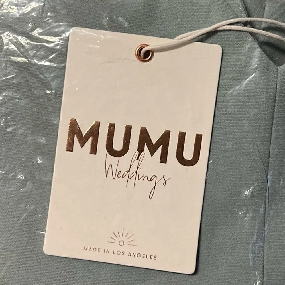 Show Me Your Mumu Morgan Gown in Silver Sage Stretch Crepe, Size 1X. NWT!